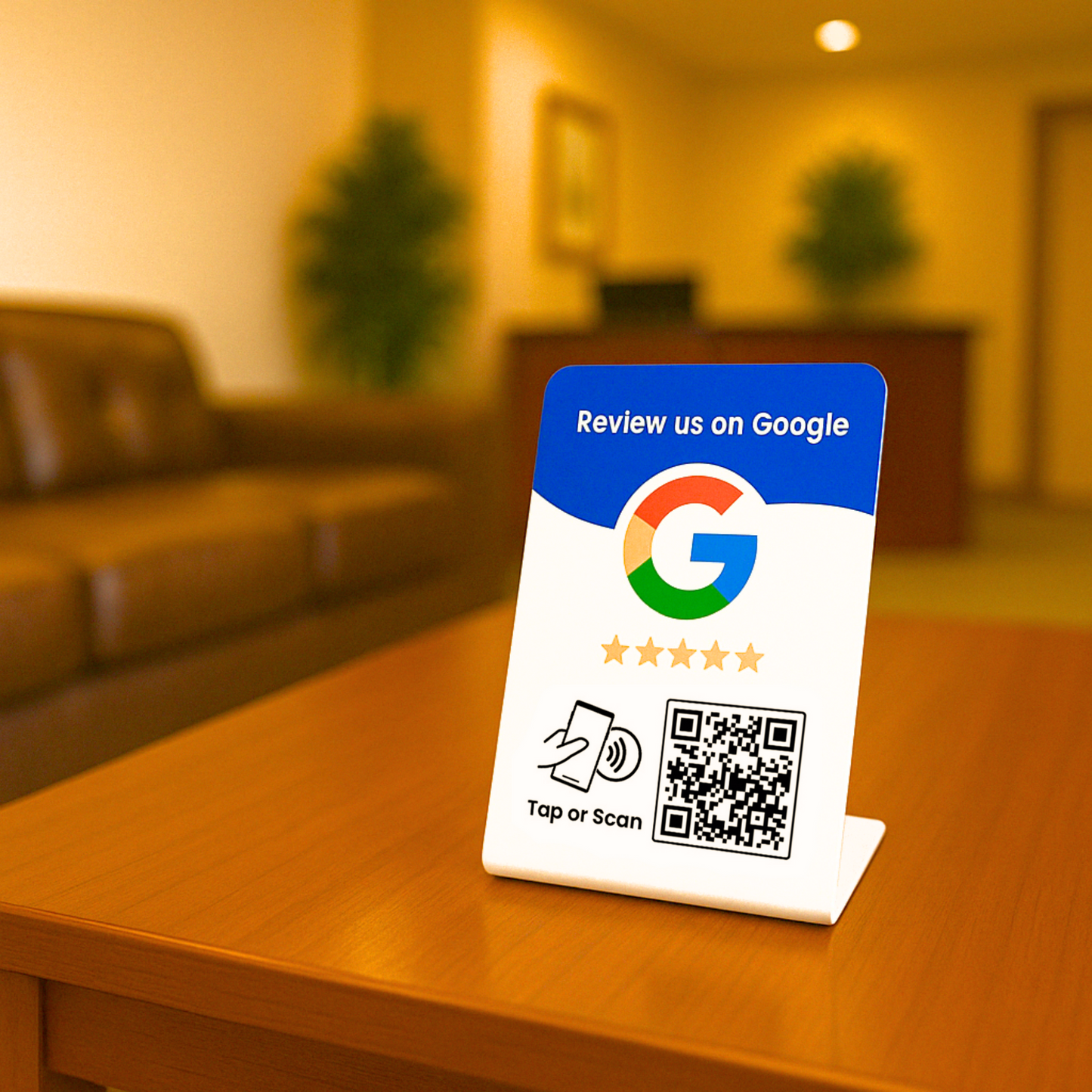 Google Review Stand In Waiting Room
