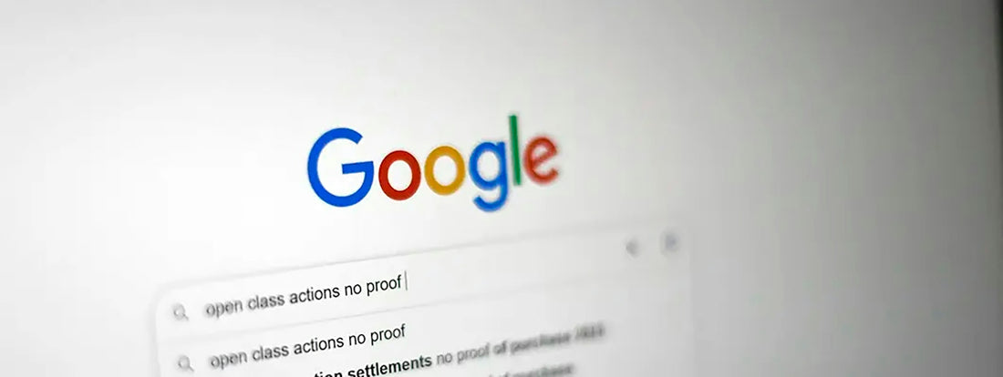 A computer screen with the google logo on it