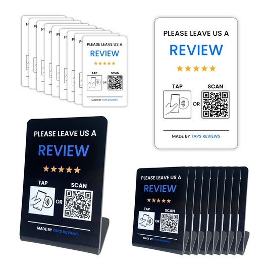 Taps Reviews Multi-Location Bundle (10 Cards + 10 Stands)