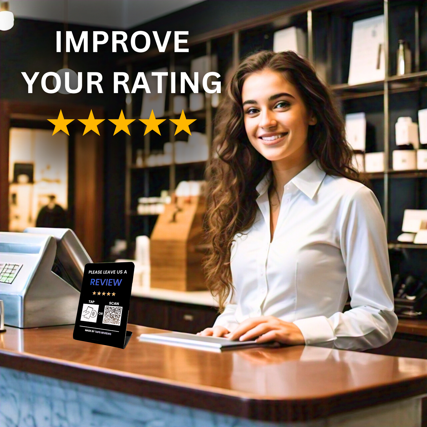 Improve your star rating with our tap review stands