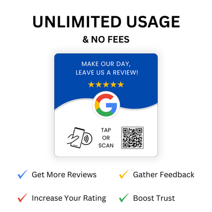 Google Review Plate With Unlimited Usage