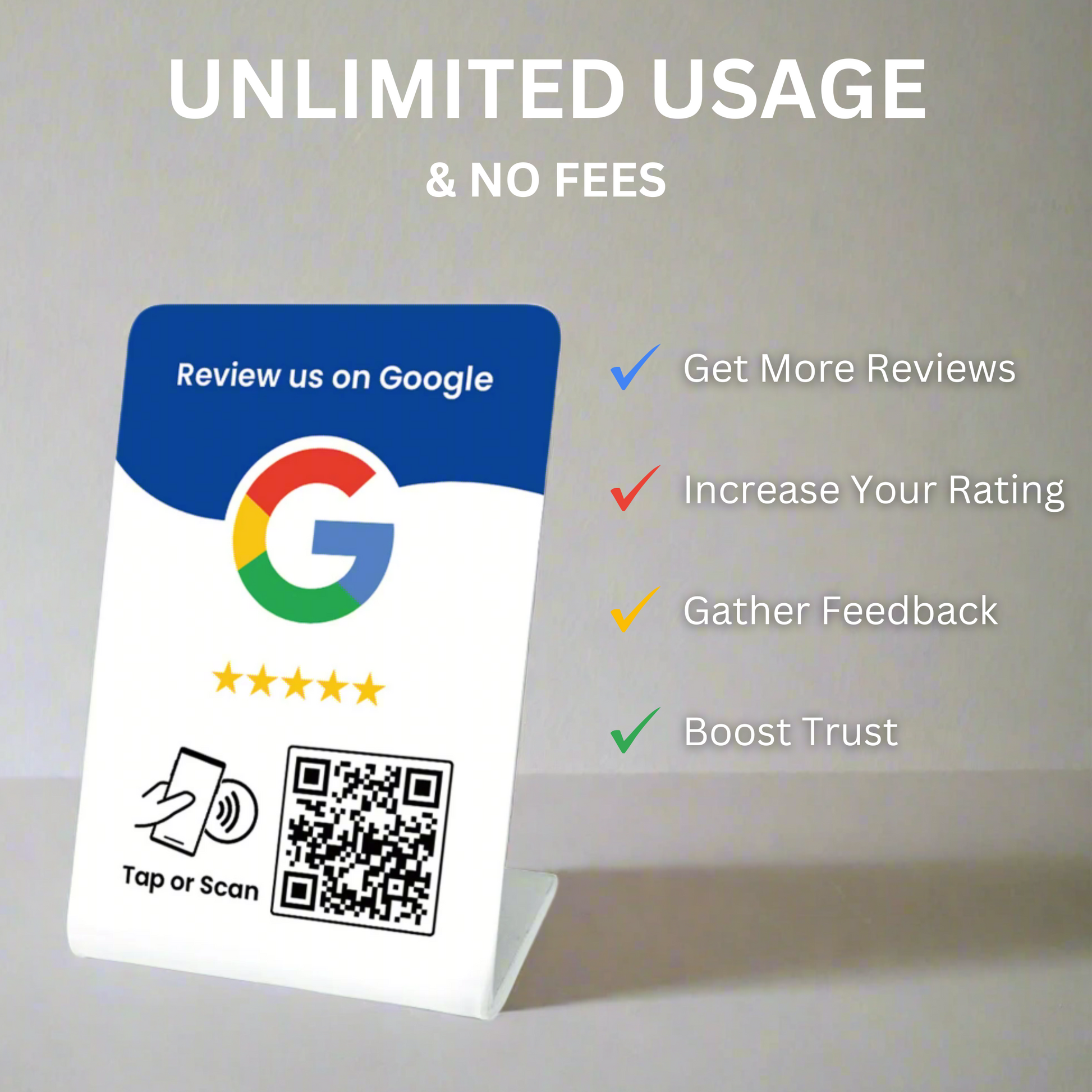 Unlimited Usage Google Review Stand